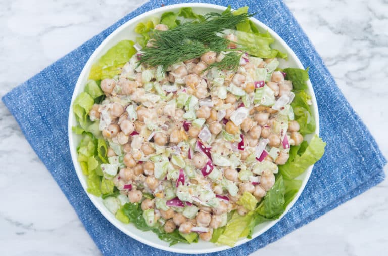 vegan tuna salad with chickpeas bowl hero.