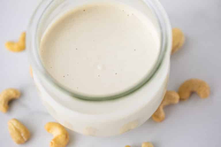 cashew cream sauce in a jar