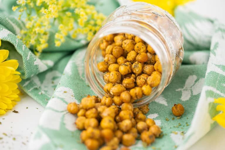 jar of ranch roasted chickpeas