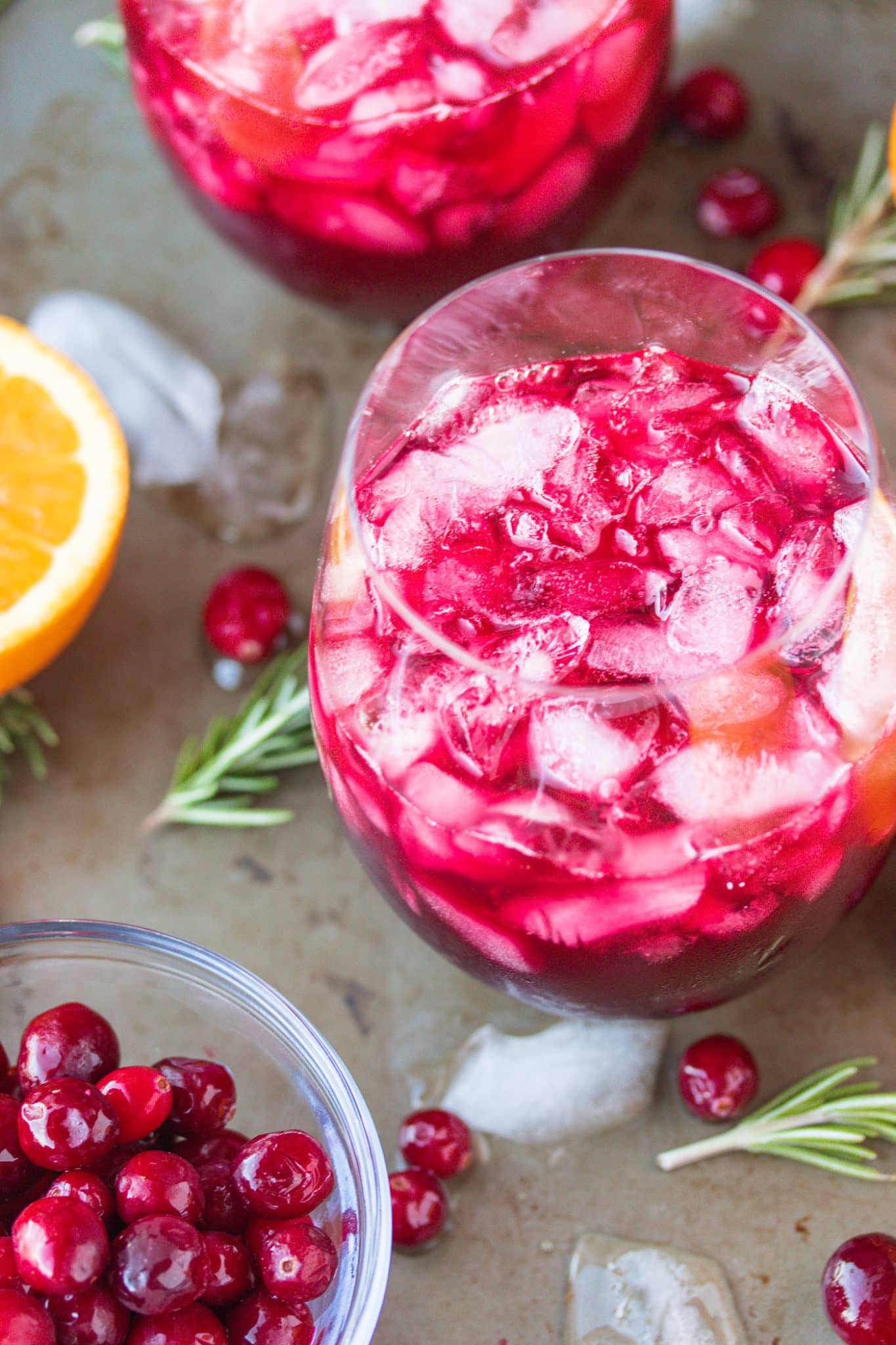 cranberry pomegranate mocktail.