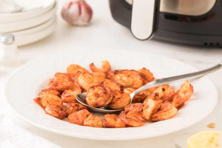 a bowl of air fryer shrimp