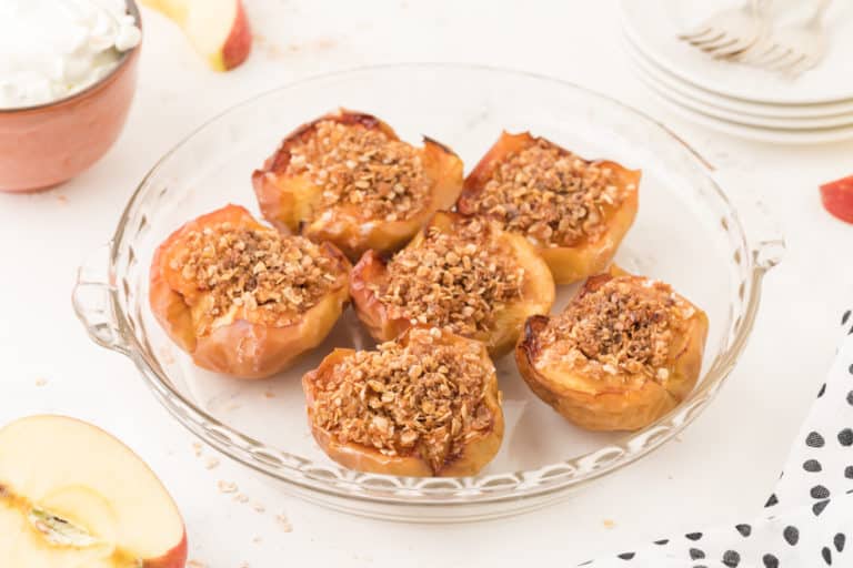 A plate of air fryer baked apples
