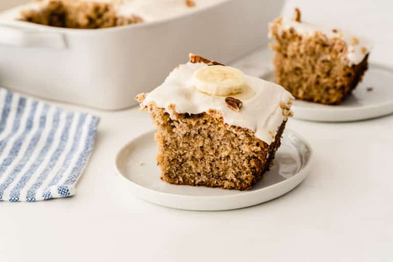 A slice of banana cake