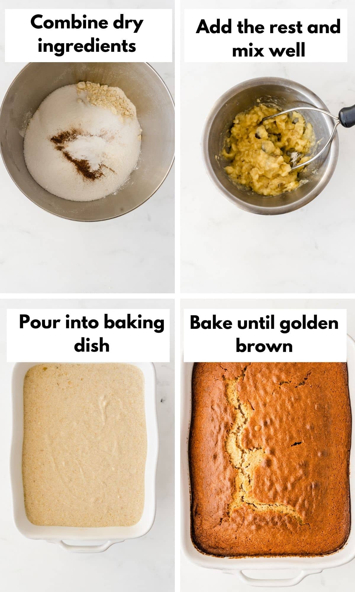 Pictures showing how to make the cake.