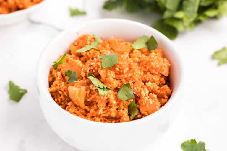 A bowl of mexican cauliflower rice