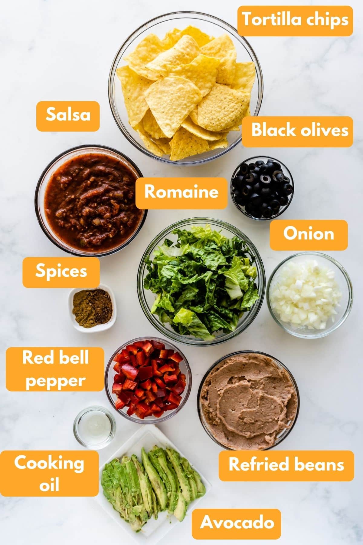 Ingredients for dairy free mexican casserole