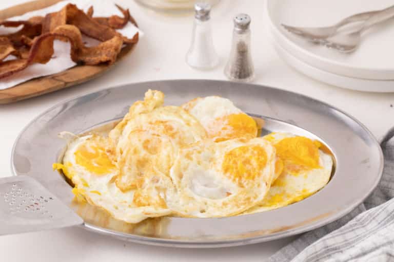 over medium eggs served on a plate