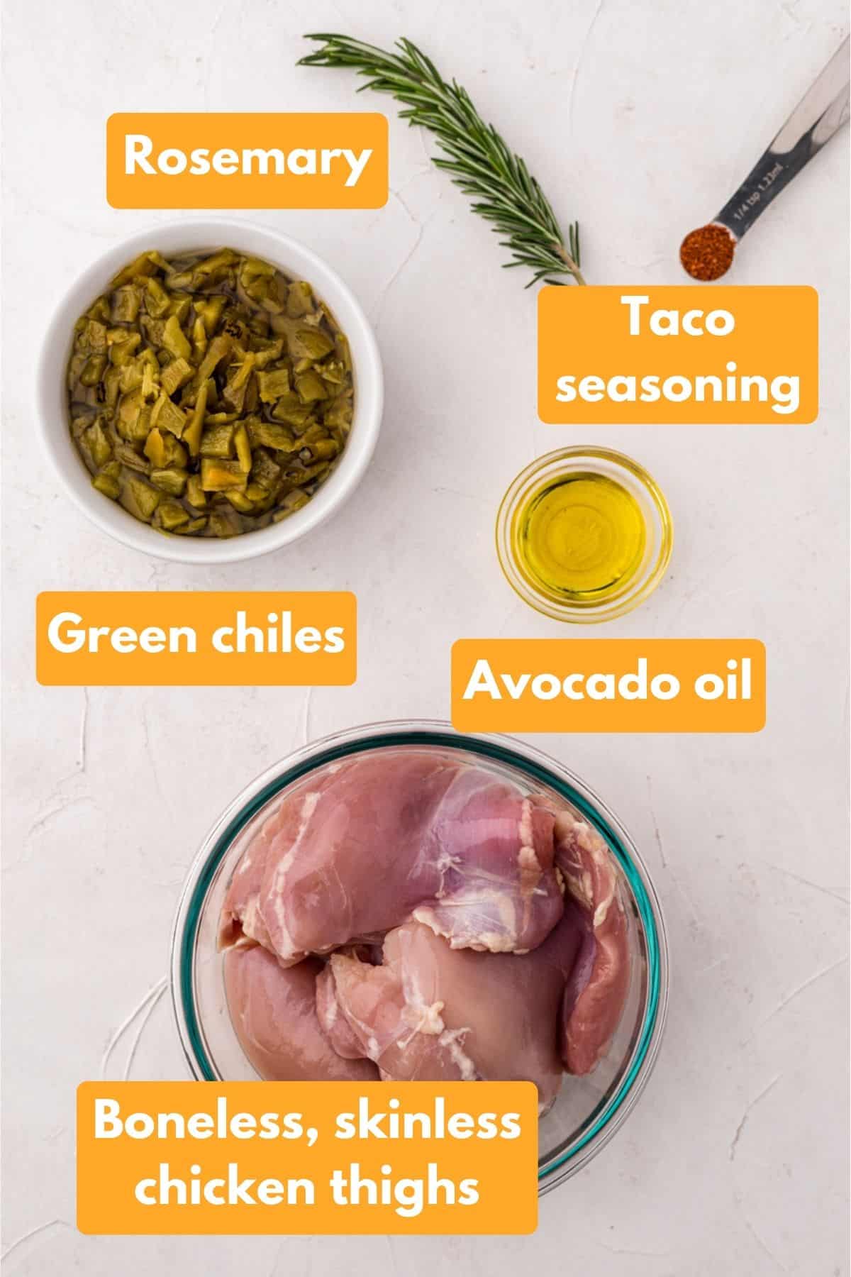 ingredients for slow cooker green chile chicken 