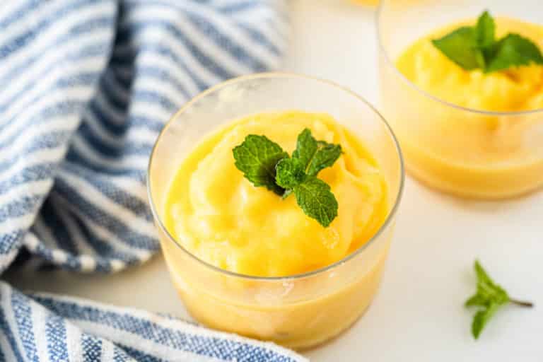 a cup of mango sorbet