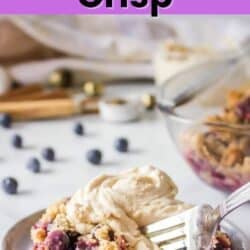 gluten free blueberry crisp pin.