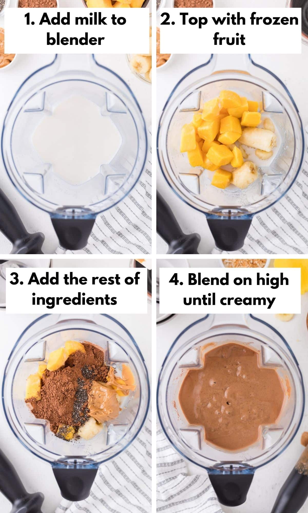 how to make a smoothie bowl in four steps.