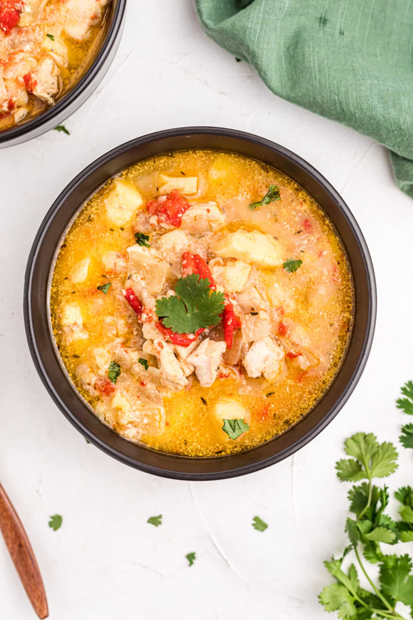sweet potato chicken curry in a bowl.
