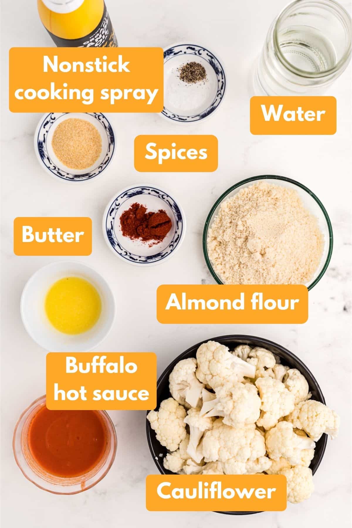 ingredients for cauliflower wings.