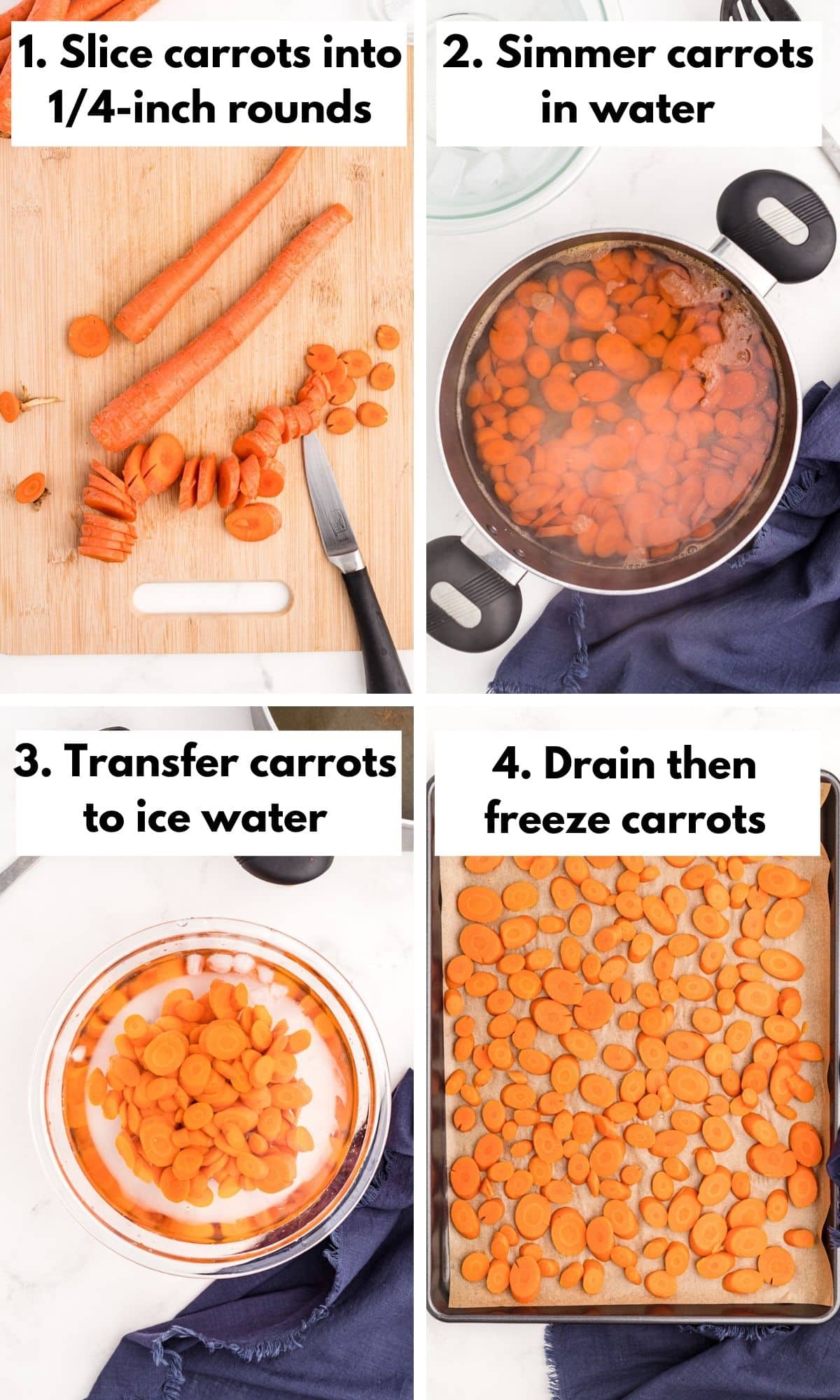 how to blanch and freeze carrots