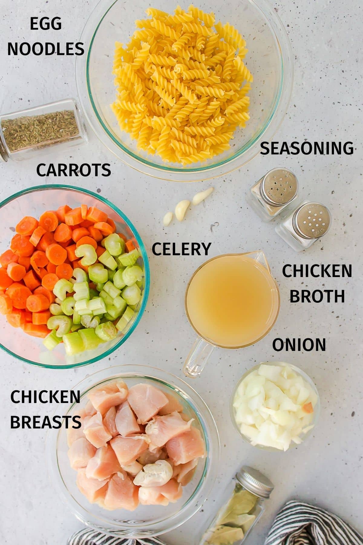 ingredients for Panera chicken noodle soup.