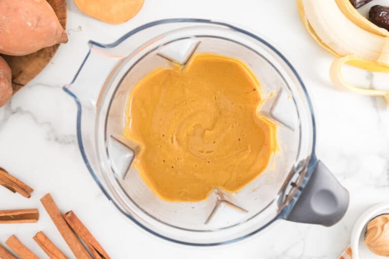 Sweet Potato Smoothie in blender.