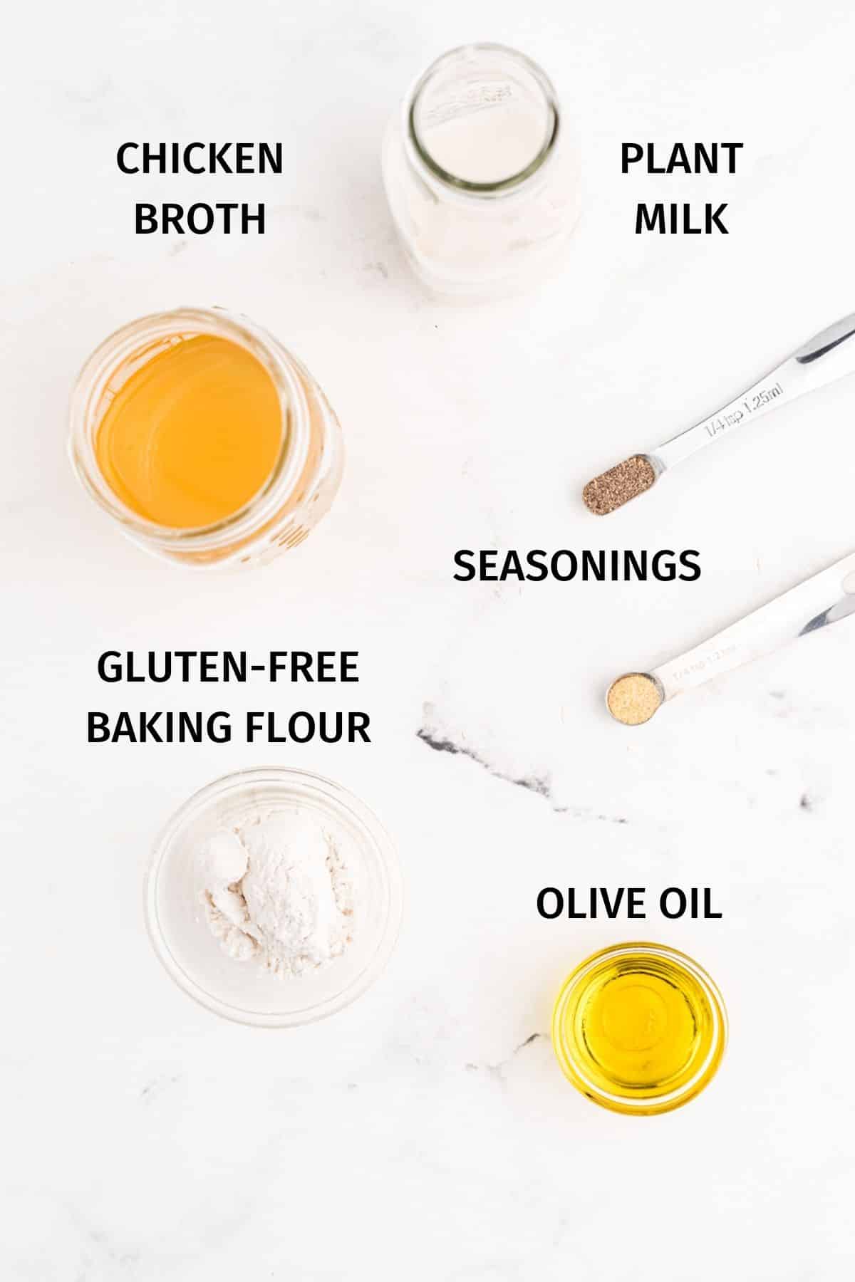 photo with ingredients for cream of chicken soup