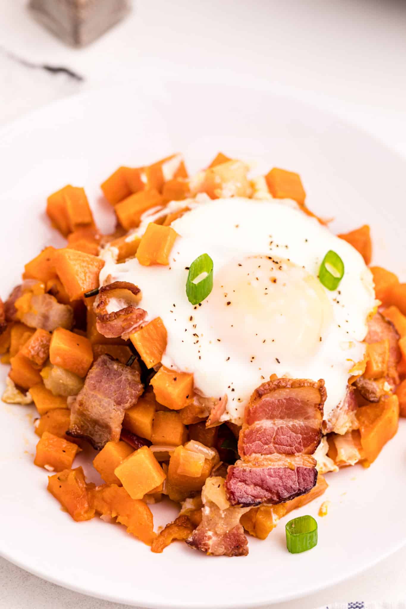bowl of hash ready to eat on a table
