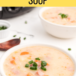 crockpot ham and potato soup pin.