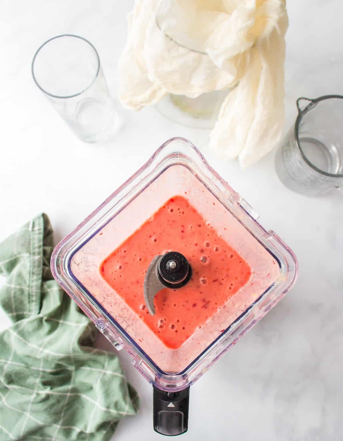 blended plum juice before straining.