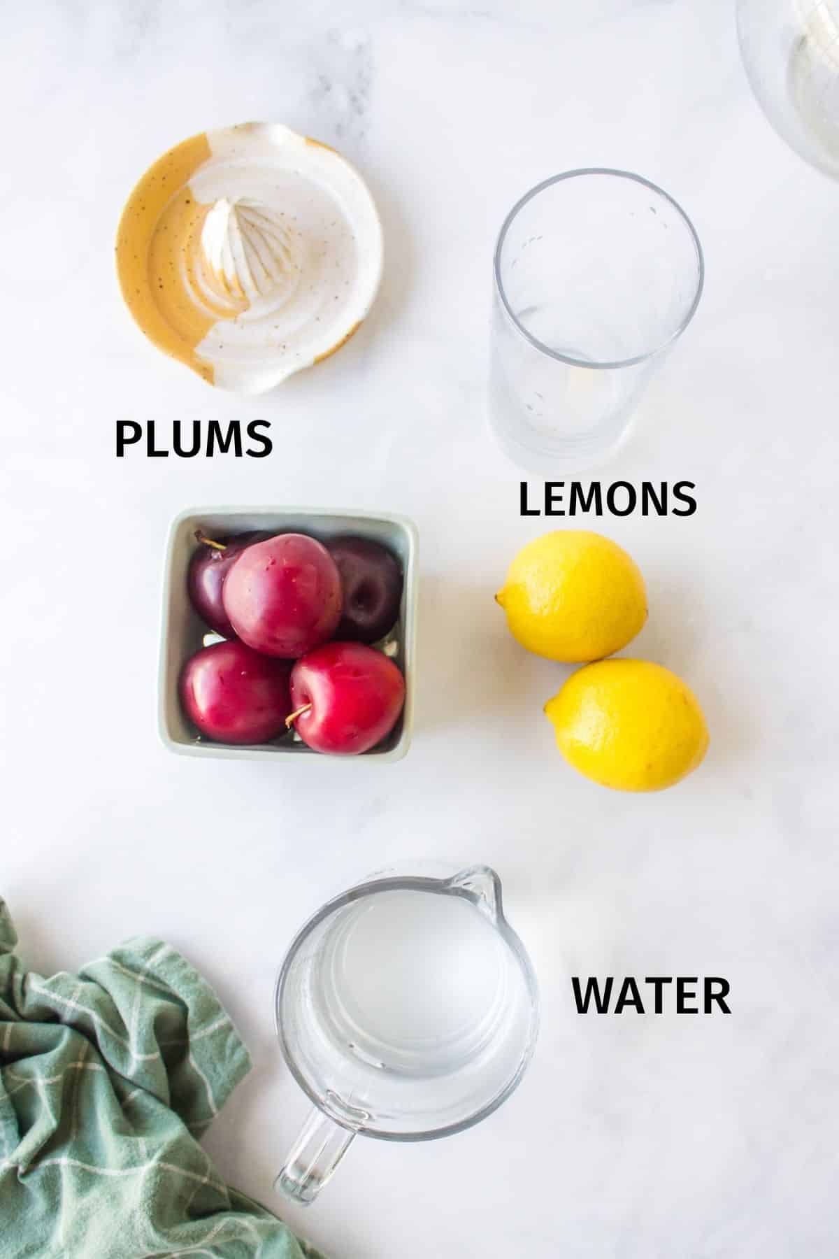 plum juice with labeled ingredients.