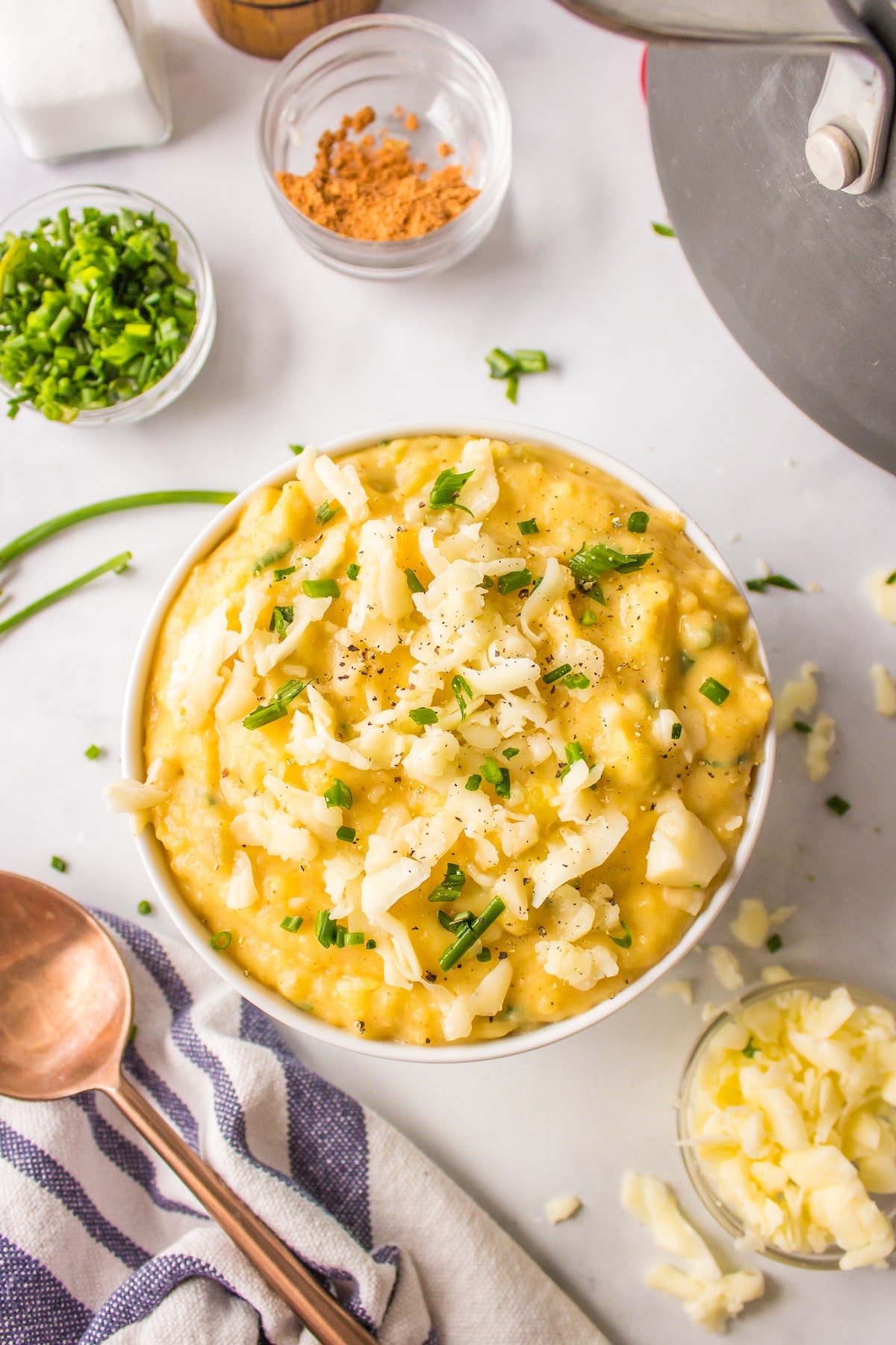 a bowl of Mexican mashed potatoes.