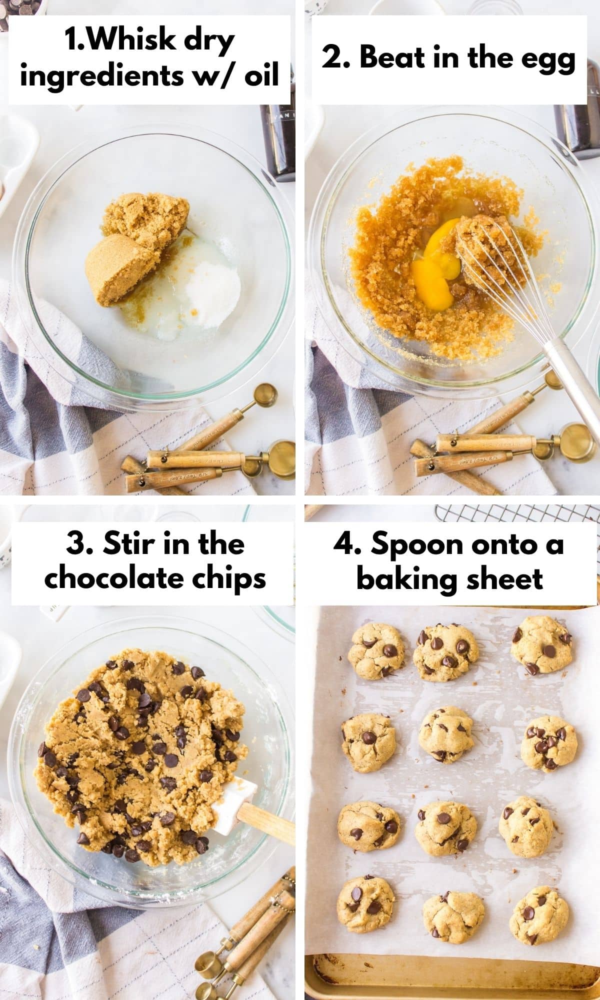 the process for baking chocolate chip cookies without butter.